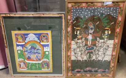 Peintures sur tissu, Association de deux...