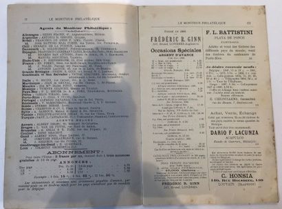2 Revues Belges “ Le Moniteur Philatélique...