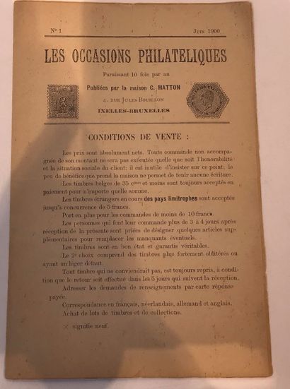 Revue Belge numéro 1 Juin 1900 “ Les occasions...