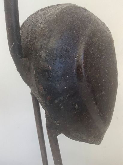 3 sculptures d’une famille d’échassiers en...
