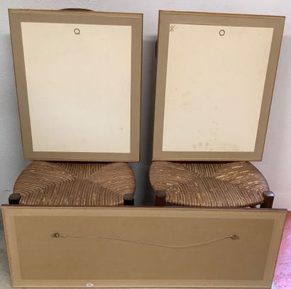3 framed lithographs, 2 architectural renderings...