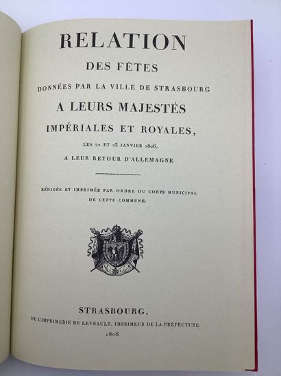 Relation des fêtes données par la ville de...