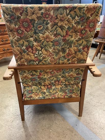 Fauteuil inclinable bois et tissu ( le tissu...