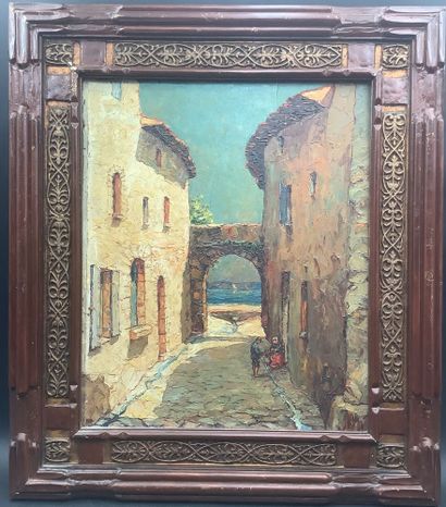 André Beronneau, (1896-1973) huile sur panneau,...