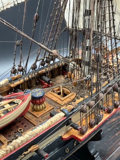 A model of the ship LA CRÉOLE, a brick-type...