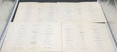21 menus du Paquebot ANTILLE de l’année 1960...