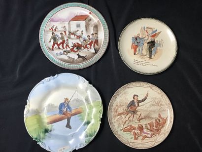 14 assiettes décoratives et parlantes dont...