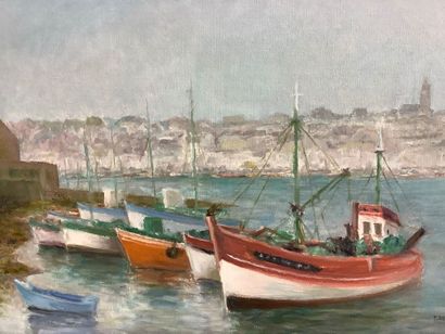 Paul SESTON (1905-1985) Marine, Huile sur...