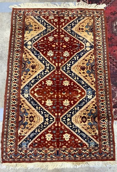 3 small antique bedroom rugs with significant...