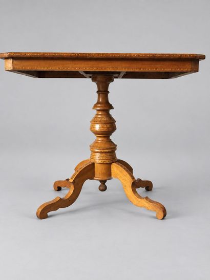A Charles X-style folding pedestal table...