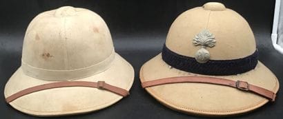 2 casques coloniaux français l’un de la gendarmerie...