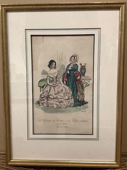 6 color fashion engravings from *Le Journal...