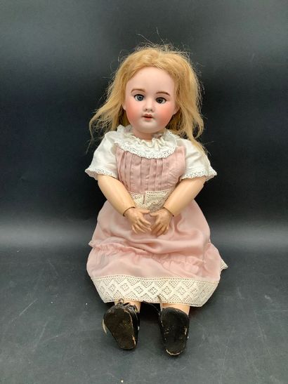 Antique doll, Bébé Jumeau with a biscuit-colored...