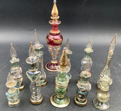 11 small perfume bottles made of Italian...