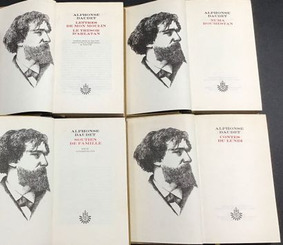 7 books by Alphonse Daudet in in-8 format,...