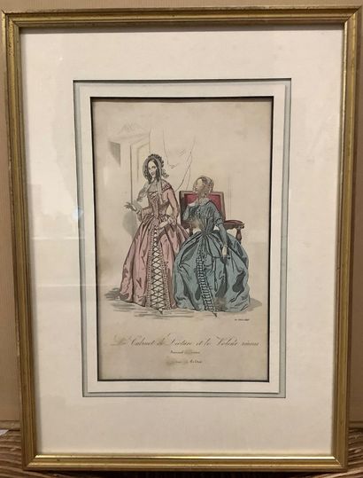 6 color fashion engravings from *Le Journal...