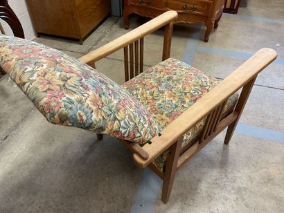 Fauteuil inclinable bois et tissu ( le tissu...