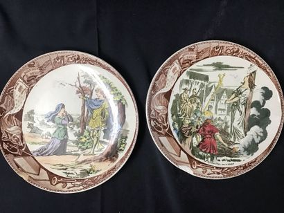 14 assiettes décoratives et parlantes dont...