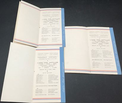21 menus du Paquebot ANTILLE de l’année 1960...