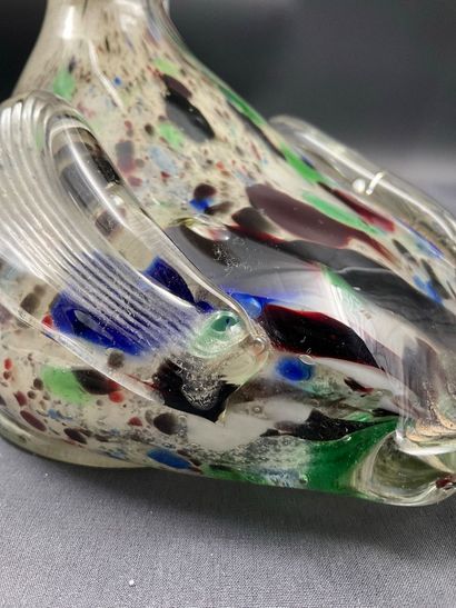 Vase en verre polychrome de style Murano...