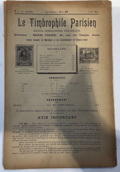 Revue philatélique “ Le timbrophile Parisien”...