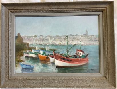Paul SESTON (1905-1985) Marine, Huile sur...