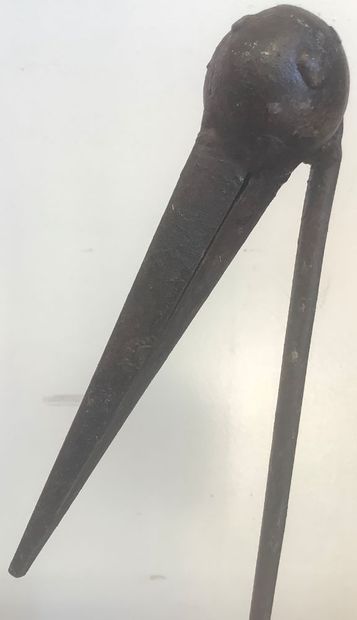 3 sculptures d’une famille d’échassiers en...