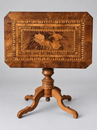 A Charles X-style folding pedestal table...