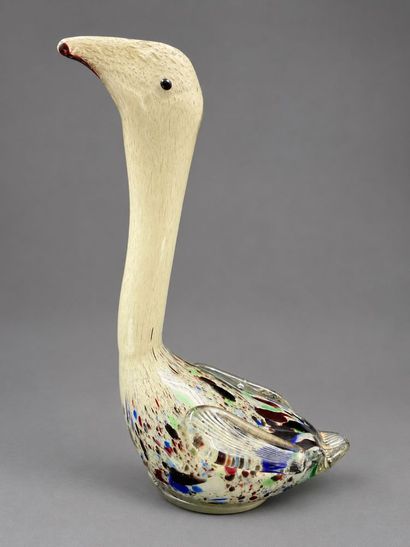 Vase en verre polychrome de style Murano...