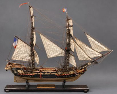 A model of the ship LA CRÉOLE, a brick-type...