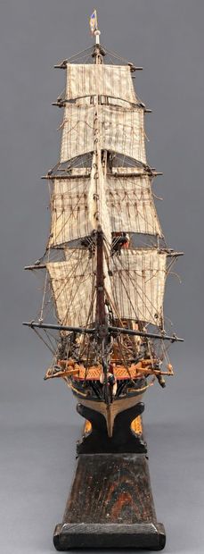 A model of the ship LA CRÉOLE, a brick-type...