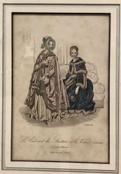 6 color fashion engravings from *Le Journal...
