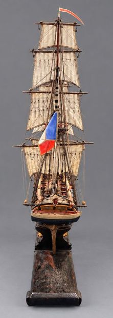 A model of the ship LA CRÉOLE, a brick-type...