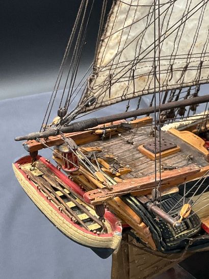 A model of the ship LA CRÉOLE, a brick-type...