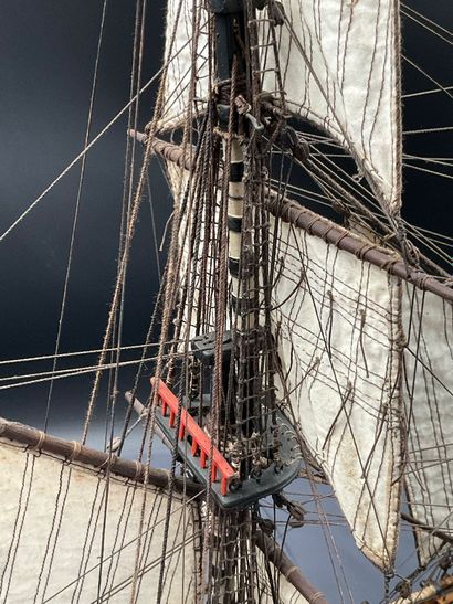 A model of the ship LA CRÉOLE, a brick-type...