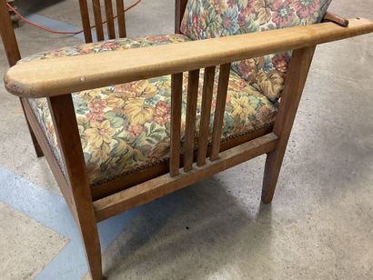 Fauteuil inclinable bois et tissu ( le tissu...