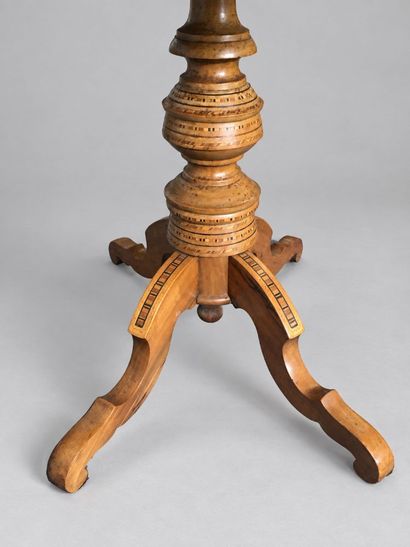 A Charles X-style folding pedestal table...