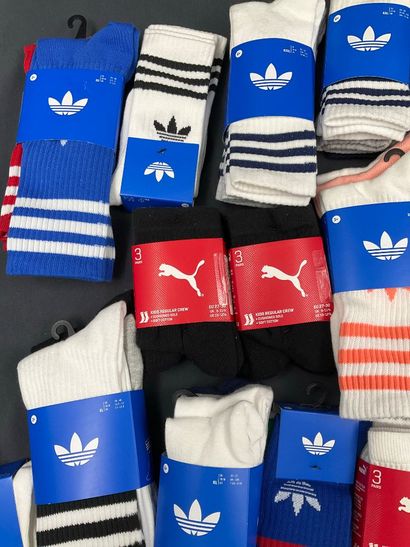 27 Lots de 3 paires de chaussettes dont ADIDAS,...