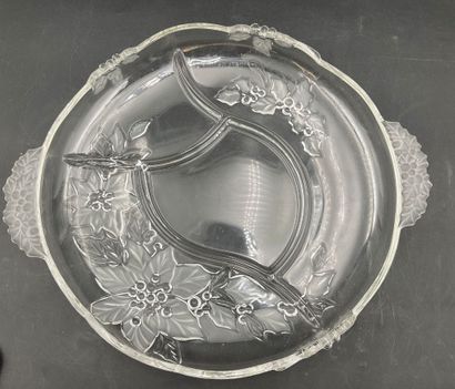 Plat de table à 4 compartiments en cristal...