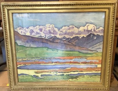 Reproduction encadrée sous verre d’une œuvre...