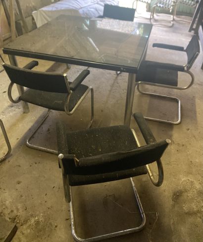 Table design Vintage (122X122X74Ht) à plateau...