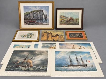 Lot d’encadrements et de reproductions Finatheque,...