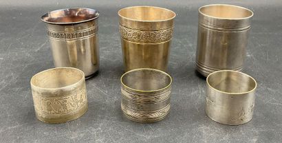 Lot métal argenté.
Ensemble de 3 timbales...