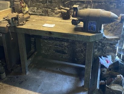 Ancien petit Établi (120X59X78Ht) en chêne,...