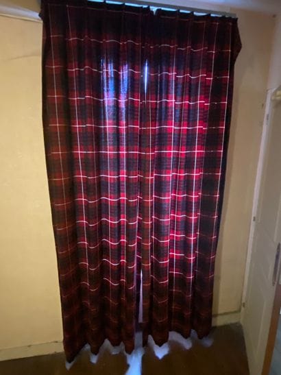 paire de double rideaux en Tartan rouge (130X240Ht...