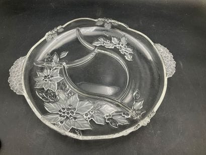 Plat de table à 4 compartiments en cristal...