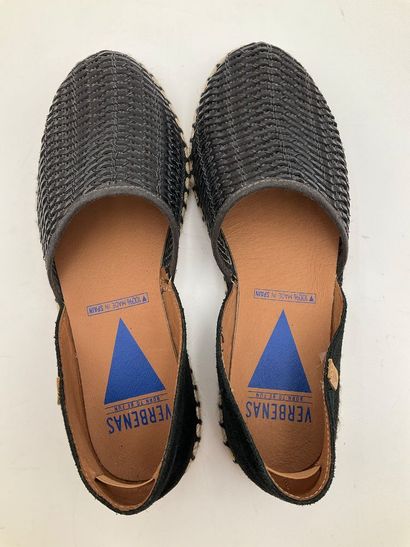 VERBENAS, modèle Carmen noir, croute de cuir/...