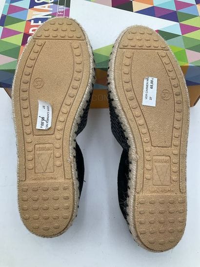 VERBENAS, modèle Carmen noir, croute de cuir/...