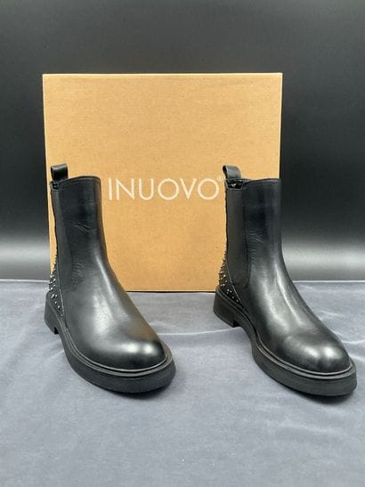 INUOVO, size 36, black leather ankle boots,...