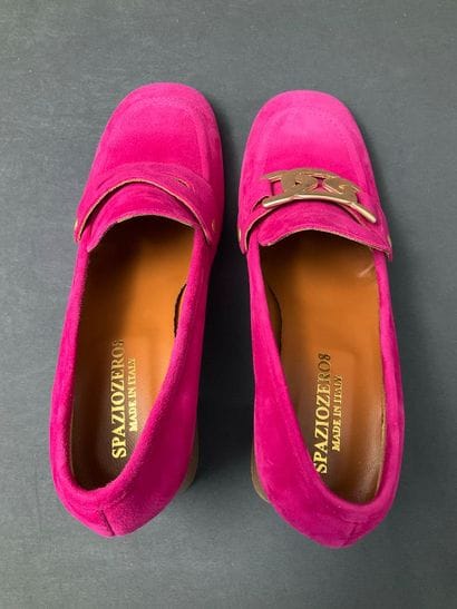 SPAZIOZERO8, leather pumps with interchangeable...